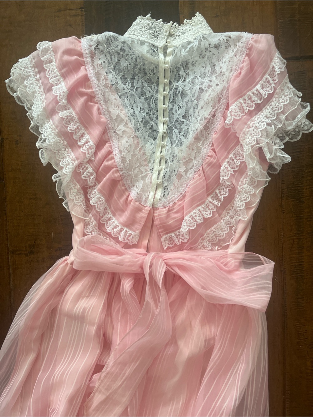 1980s vintage Gunne Sax by Jessica McClintock light pink maxi ballgown - Picture 4 of 7